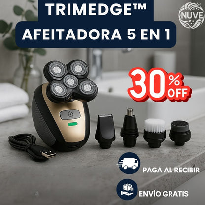 TrimEdge™ – Afeitadora 5 en 1 para Barba, Cabeza y Rostro